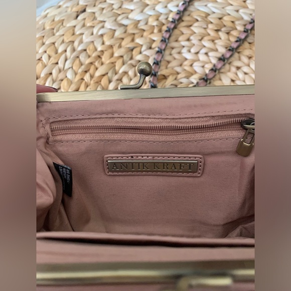 Antik Kraft Dusty Rose Crossbody Handbag Purse Clutch. - Picture 5 of 7